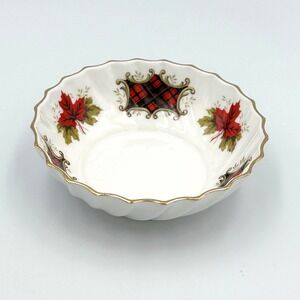 VTG 60s Royal Adderley Maple Leaf Tartan Berry Nut Bowl Fine Bone China England